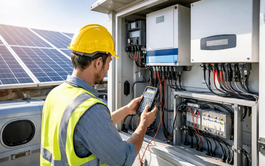Técnico de SEIRED realizando mantenimiento preventivo